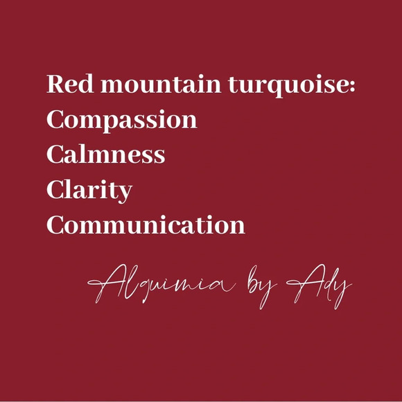 Brass Red mountain turquoise beaded bracelet/fortune and success healing crystal - Picture 5 of 6